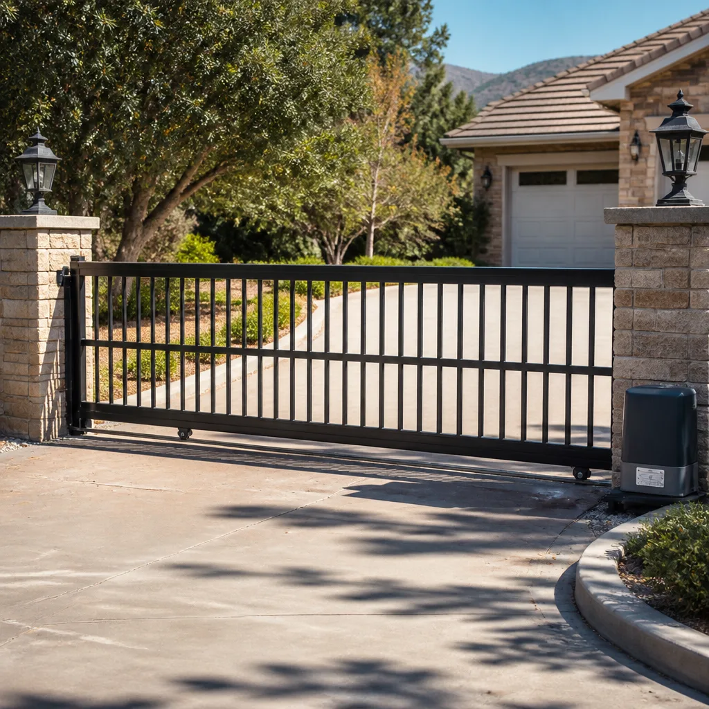 Sliding driveway gates