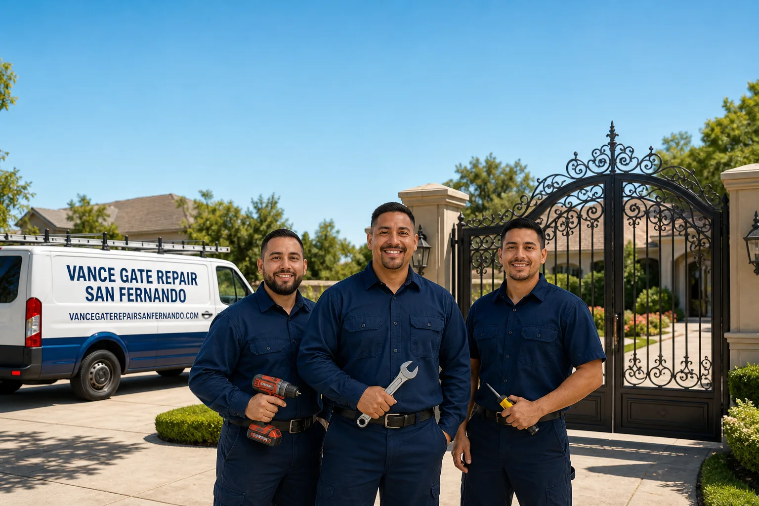 Vance Gate Repair San Fernando gate repair service vehicle and crew in San Fernando, CA